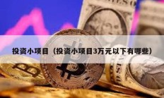 投資小項目（投資小項目3萬元以下有哪些）