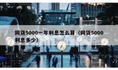 網(wǎng)貸5000一年利息怎么算（網(wǎng)貸5000利息多少）
