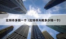 比特幣多錢一個（比特幣大概多少錢一個）