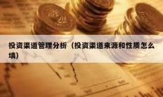 投資渠道管理分析（投資渠道來源和性質(zhì)怎么填）