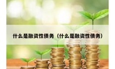 什么是融資性債務（什么是融資性債務）