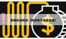 發(fā)展投資網(wǎng)貸（網(wǎng)貸用于投資后果）