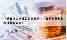 中納聯(lián)投資擔(dān)保公司出事后（中聯(lián)納科新材料科技有限公司）