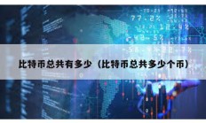 比特幣總共有多少（比特幣總共多少個(gè)幣）