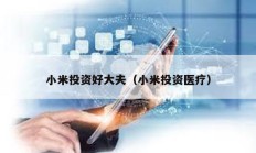 小米投資好大夫（小米投資醫(yī)療）