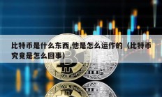 比特幣是什么東西,他是怎么運(yùn)作的（比特幣究竟是怎么回事）