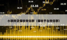 小額網貸催收微信群（催收平臺微信群）