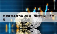 金融比特幣是詐騙公司嗎（金融比特幣什么意思）