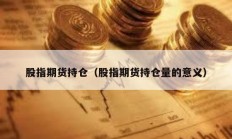 股指期貨持倉（股指期貨持倉量的意義）