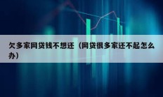 欠多家網貸錢不想還（網貸很多家還不起怎么辦）