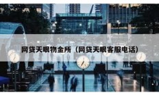 網(wǎng)貸天眼物金所（網(wǎng)貸天眼客服電話）
